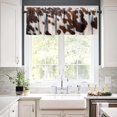 thumbnail image 3 of Cow Print Kitchen Valance Curtain,Rustic Western Cow Fur Skin Print Short Drapes Living Room Bedroom Cafe Rod Pocket Window Treatment 1 Panels Set 54" W x 18" L Inch, 3 of 6