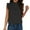 Black, variant on Breezora Romantic Square Neck Lace Trim T Shirt Women's Airy Short Sleeve Summer Top L Size Black
