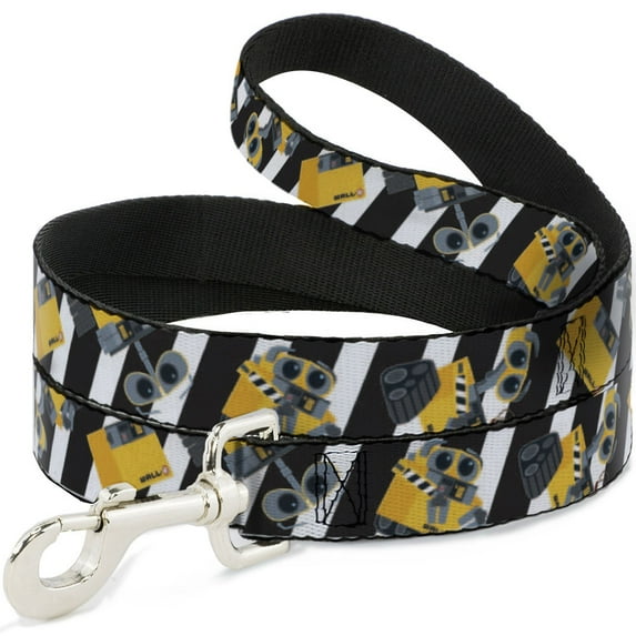 Disney Pet Leash, Dog Leash, Wall E Poses Stripe Black White, 6 Feet Long 0.5 Inch Wide