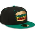thumbnail image 3 of Men's New Era Black Albuquerque Isotopes Green Chile Cheeseburgers Theme Night 59FIFTY Fitted Hat, 3 of 6