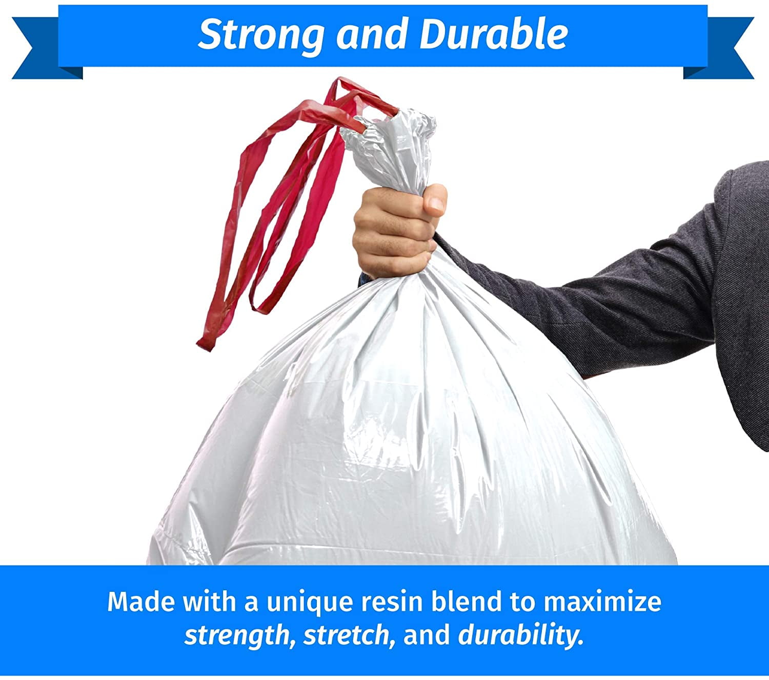 12 Gallon Garbage Bags, Drawstring: White,1.2 Mil, 22.75 x 31.5, 50 BA –  PlasticMill