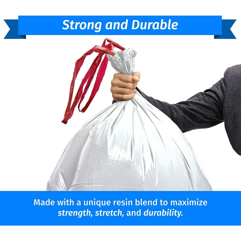 Reli. 8-10 Gallon Trash Bags Drawstring | 250 Count | 22x23 | 6, 8, 10  Gallon Drawstring Garbage Bags | White Trash Can Liners | Small - Medium  Bags