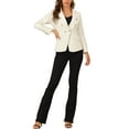 thumbnail image 2 of INSPIRE CHIC Women's Notched Lapel Long Sleeve Button Denim Jacket with Pockets XL Apricot, 2 of 6