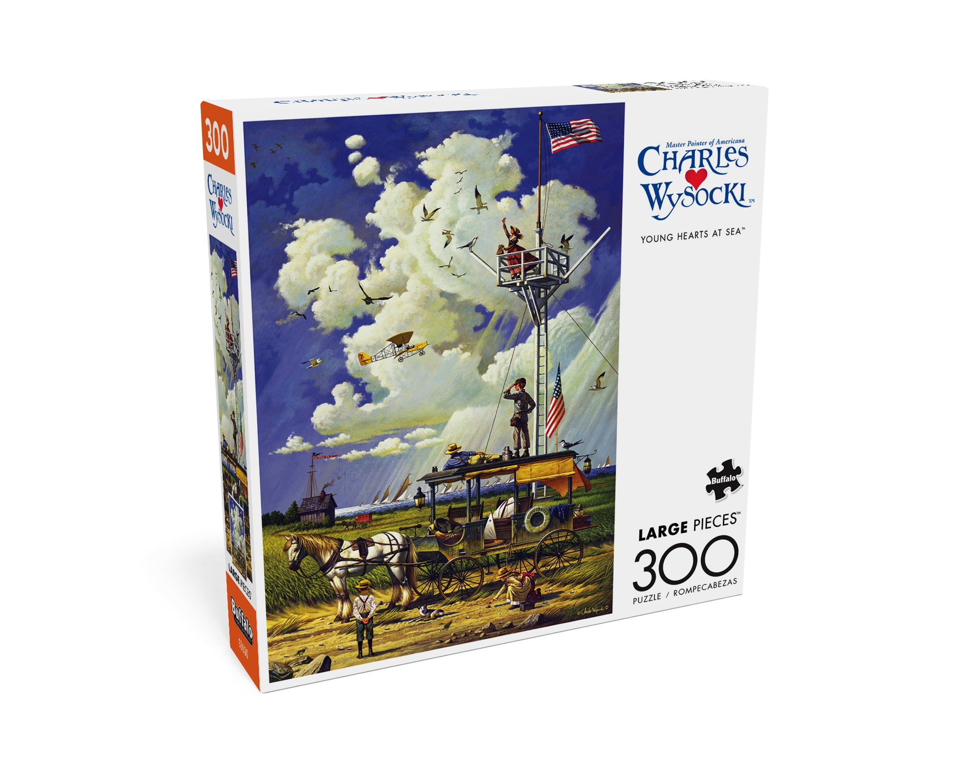 Buffalo Games 300-Piece Charles Wysocki Young Hearts at Sea Interlocking Jigsaw Puzzle