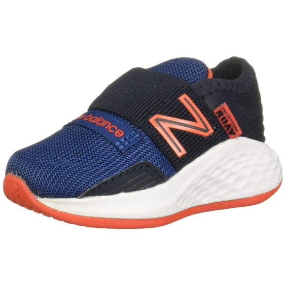 New Balance Baby Fresh Foam Roav V1 Alternative Closure Running Shoe, Captain Blue/Ghost Pepper/Eclipse, 2 Wide US Unisex Infant