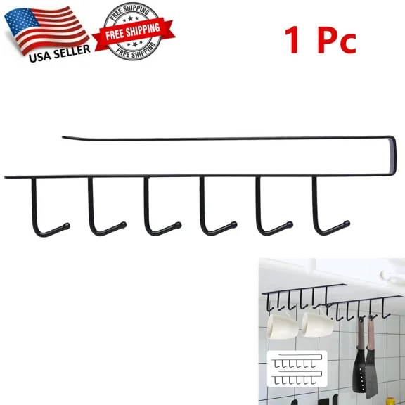 1 Pc Under Shelf Coffee Cup Mug Holder Hanger Storage Rack Cabinet Hook Kitchen