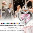 thumbnail image 2 of Juwaliy Couple Necklace for Women 925 Sterling Silver Heart January Birthstone Pendant Engraved Bridal Wedding Engagement Jewelry Valentines Gifts for Her Wife Girlfriend, 2 of 10