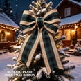 thumbnail image 4 of Clearance Under $1 Christmas Wired Ribbon, 1 Roll Burlap Plaid Holiday Ribbon, Blackish Green 6x457cm, DIY Bows Wreath Xmas Tree Decor, 4 of 7