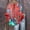 Red, variant on Long Sleeve Shirts For Women 3/4 Sleeve V Neck Summer Printed Loose Fit Bubble Wrinkles Casual T Shirt Red S-3Xl