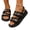 Black, variant on Denim Floral Embroidered Sandals, Platform Ankle Strap Footwear, Boho Summer Casual Shoes, Women's Buckle Denim Flatform Sandals Open Toe Slide Sandals Summer Shoes, White 8