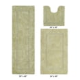 thumbnail image 2 of Better Trends 3 Piece Bathroom Rugs Set 100% Cotton Soft Bath Rug Water Absorbent, Reversible, Machine Washable for Bathroom Decor Toilet Base Contour, Luxury Runner Mat Sage Lux Collection, 2 of 4