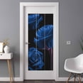thumbnail image 2 of Blue Rose Window Privacy Film, Vintage Abstract Garden Flower Floral Black Static Cling UV Sun Blocking Heat Control Window Tint, Non-Adhesive One Way Windows Privacy Cover 35.4''x78.7'', 2 of 7
