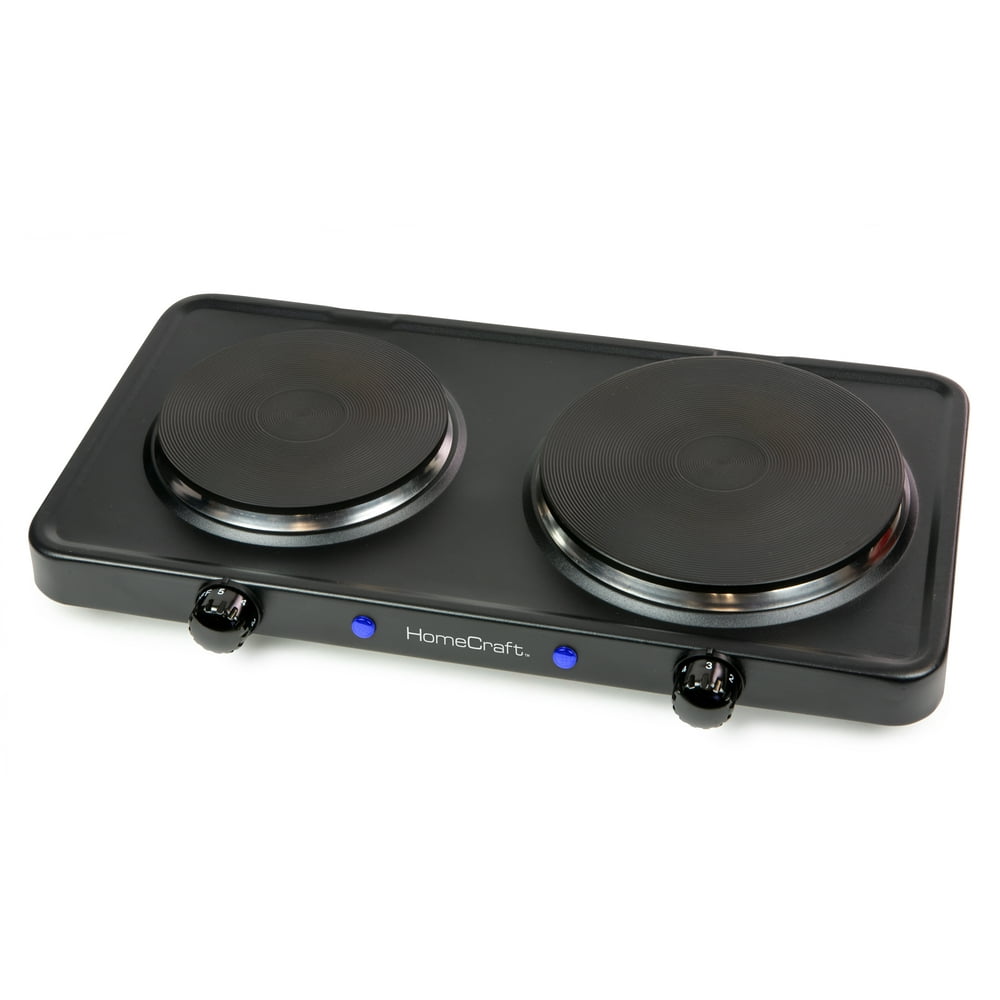 HomeCraft HCDB15BK Double Burner Hot Plate