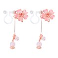 thumbnail image 1 of 1 Paire de Boucles d'Oreilles Goutte à Goutte en Résine Fleur de Cerisier (Rose), 1 of 8