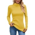 thumbnail image 2 of Pullover Sweaters for Women 2025 Long Sleeve Turtleneck Plain Basic Ribbed Knit Sweater Jumper Tops Fall Winter Outfits, 2 of 6