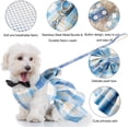 thumbnail image 3 of 4 Pcs Plaid Dog Dress Bow Tie Harness Leash Set Harness Dress for Small Dogs Cute Dog Pet Girl Puppy Summer Clothes for Female Summer Bunny Rabbit Clothes Yorkie Chihuahua Training Walking, 3 of 7
