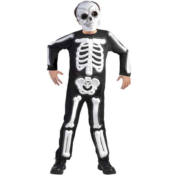 3D Skeleton Halloween Costume for Children, Boy's Size S (6/7), by way to Celebrate