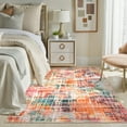 thumbnail image 4 of RUG ROBOT Abstract Living Room Rug 5'x7', Soft Washable Area Rugs for Bedroom Non Slip, Ultra-Thin Low Pile Modern Indoor Carpet for Dining Room, Multi Color, 4 of 11