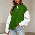thumbnail image 2 of Womens Half Zip Up Hoodie, Color Blocking Fleece Oversized Cute Sweatshirt, Half-zip Zipper Hoodies for Women,Stand Collar Sweatshirts,Comfy Pullover with Pocket,Fall Clothes,Winter Outfits, 2 of 6