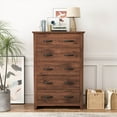 thumbnail image 3 of Costway 5 Drawer Chest Storage Dresser Tall Cabinet Organizer Bedroom Hallway Walnut, 3 of 10