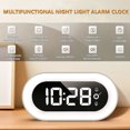 thumbnail image 4 of Digital alarm clock with night light, alarm clock for bedroom, snooze function, smart alarm clocks for heavy sleepers (white) White, 4 of 5