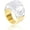 Clear, variant on Crystal Glass Stainless Steel Band Ring Gold Plated Fashion Exaggerated Cubic Zirconia Rings Women's Stunning Large Statement Rhinestone Bands Cocktail Party Ring for Ladies Birthday