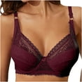 thumbnail image 2 of Valentine's Day Savings Clearance 2024! TAGOLD Womens Plus Size Bra,Woman's Embroidered Glossy Comfortable Breathable Bra Underwear With Rims, 2 of 5