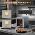 thumbnail image 3 of Mecity 2 Slice Smart Touchscreen Toaster, Stainless Steel Wide Slot Toaster with Auto Lift&30-Minute Warm, Memory Function, Digital Bread Toaster for Bagels, 850W, 3 of 7