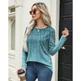 thumbnail image 3 of Weardear Women's Long Sleeve Crew Neck Tunic Tops Pleated Fall Blouse Casual Dressy Shirts S-XXL, 3 of 7