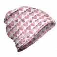 thumbnail image 1 of Valentine's Day Unisex Beanie, Dotted Heart Shapes, Hiking Outdoors, Ruby Pink, by Ambesonne, 1 of 1