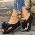 thumbnail image 4 of YTCAMLO Wedge Flip Flops for Women, Fashion Summer Beach Anti-Slip Slip On Sandals, Cute Bowknot Comfortable Thong Slippers, 4 of 8