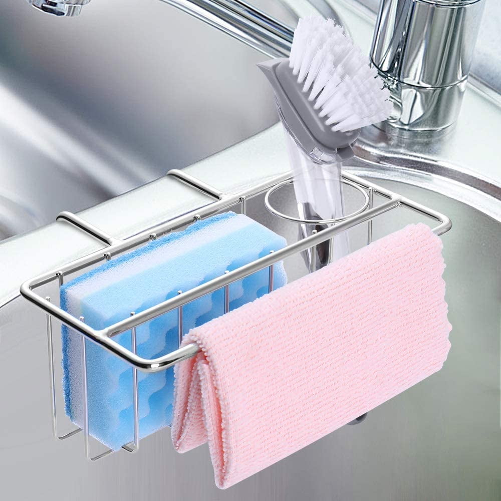 Sponge Holder Movable Kitchen Sink Brush Hanging 304 Stainless