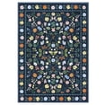 thumbnail image 1 of 5x7Ft Washable Area Rug - Floral Boho Vintage Carpet - Non Slip Backing Low Pile Design - Soft Floor Rug for Living Room Office - Collapsible Durable Stain Resistant - Blue, 1 of 8