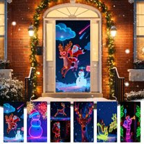 Festive Christmas Door Cover Decoration - Durable Door Hanging Tapestry, Vibrant Holiday Prints for Home Entrance, Party Decor & Christmas Celebrations, Easy To Hang Door, 70.8*35.4in, Q