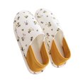 thumbnail image 4 of Memory Foam Slipper Flats for Women Winter Warm Thin Soft Confinement Shoes Soft Sole Maternity House Slippers Comfort Lightweight White 7-7.5, 4 of 7