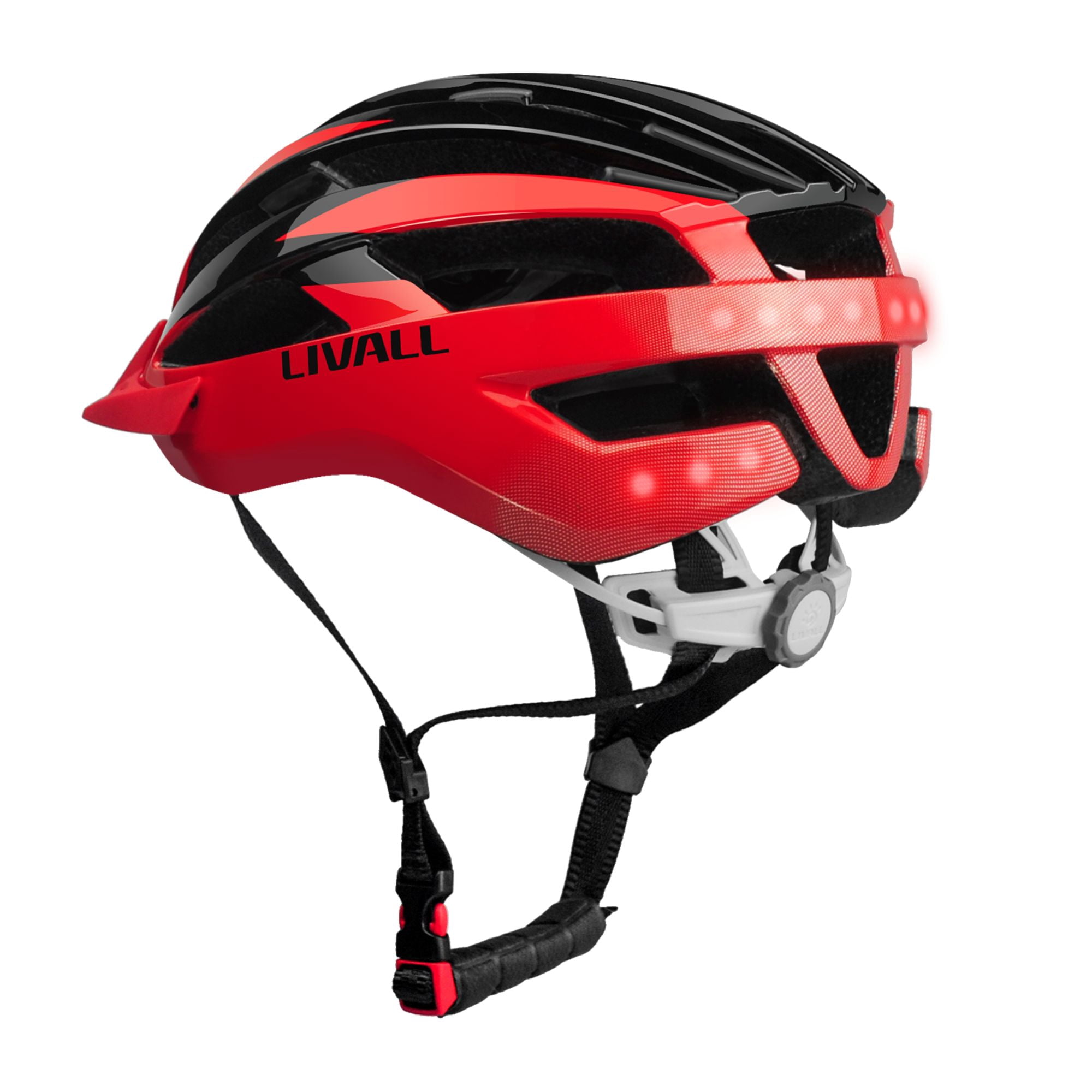 LIVALL MT1 Neo Smart Cycling Helmet with Turn Signals - Medium (21.3-22.8 in) - Red