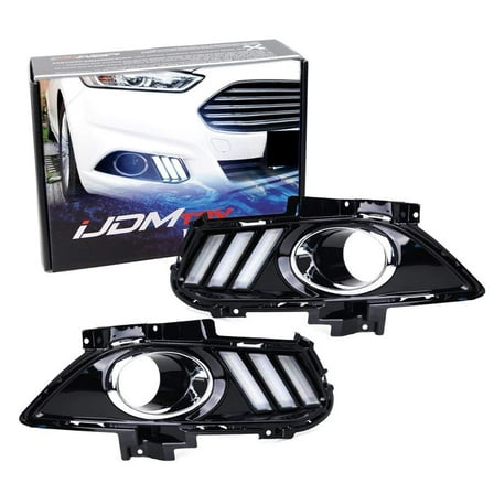 Fog Light Bezel Replace High Power Switchback /// LED Daytime Running Light Kit For 2013-2016 Ford Fusion, Xenon White/Amber Yellow