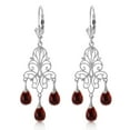 thumbnail image 2 of Galaxy Gold GG 14K White Gold 3.75 Carat Natural Garnet Dangle Earrings - January Birthstone - Passion & Protection - Fine Jewelry for Women, 2 of 3