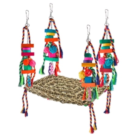 Parrot Toys Decor Rattan Ball Detachable Easy Hanging Acrylic Chain Swing Birds Training Toys for Lovebird Parakeet Conures Cage Pet Supplies