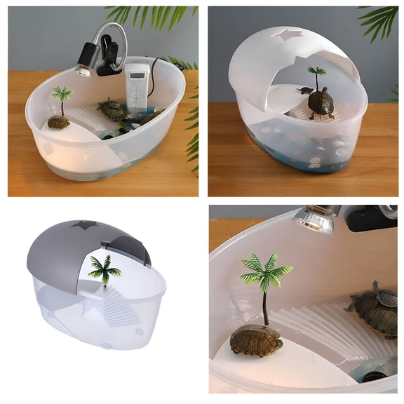 ACDANC Aquarium Turtle Tank Reptile Terrarium Basking Island With Ramp
