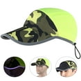 thumbnail image 3 of Dream Lifestyle Men Sun Hat Extended Brim Vibrant Color Super Breathable Washable Anti-deformed Sunscreen Drawstring Camouflage Print Anti-UV Peaked Hat for Running, 3 of 7