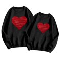 thumbnail image 4 of KHONTS Men's Women's Valentine's Day Sweatshirts Casual Long Sleeve Crew Neck Tops Fall Sweet Heart Couple Outfits Black XXXL, 4 of 5