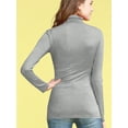 thumbnail image 4 of Made by Johnny Women's Long Sleeve Ribbed Turtleneck Pullover Sweater S HEATHER_GREY, 4 of 6
