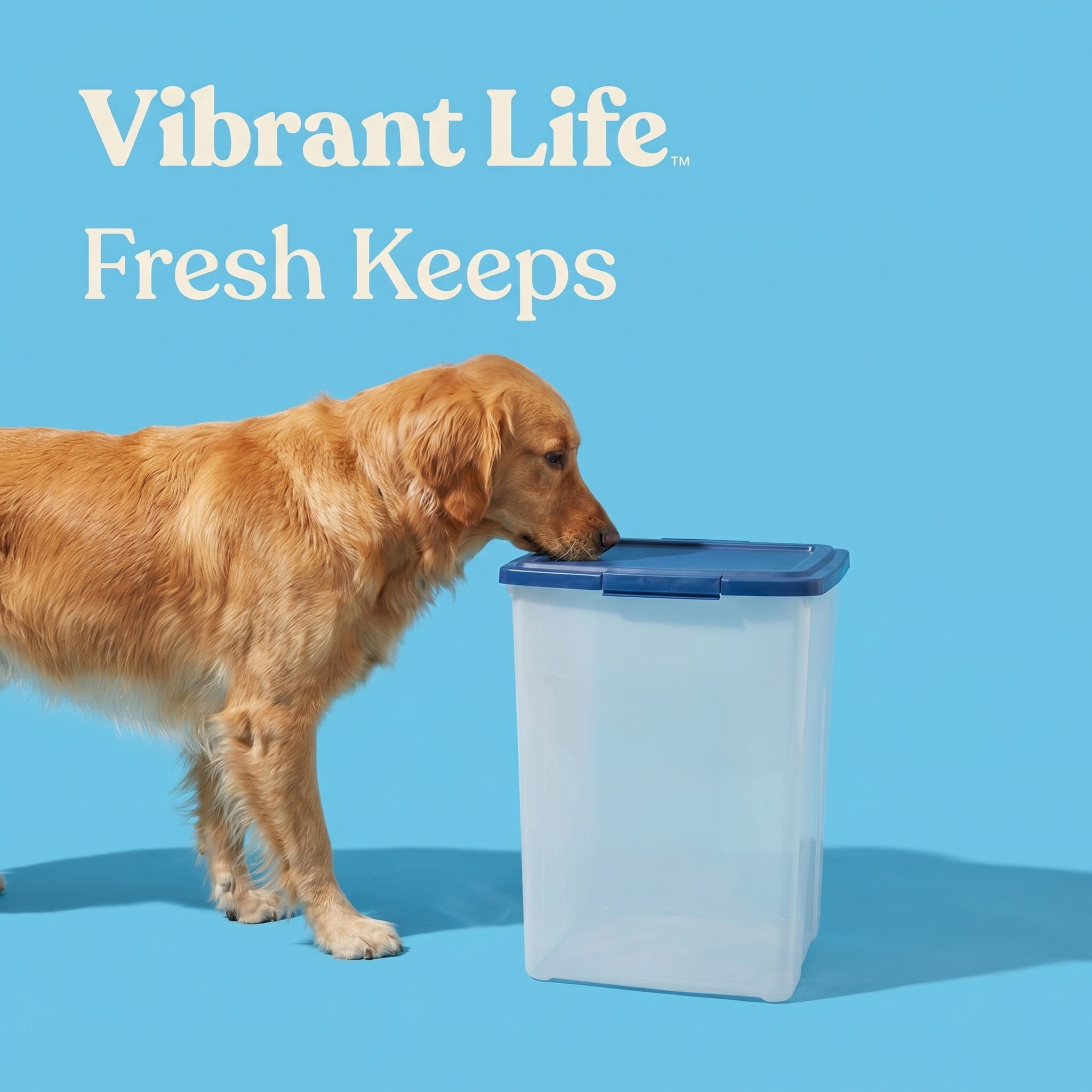 (4 pack) Vibrant Life Pet Food Storage Container, Extra Large, 50 lb Capacity