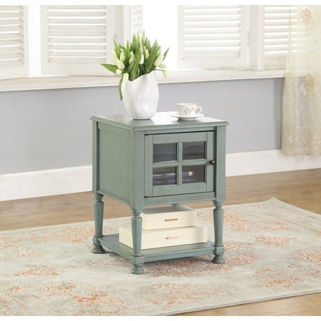 Best Master Furniture Yellowstone Teal Cottage Square Side End