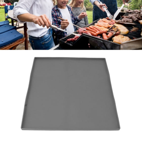 Heavy Duty Silicone Griddle Mat Cover For BBQ Grill 22in Grey Anti-Slip Rust Protection