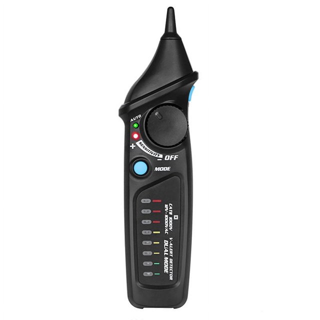 Detector de voltaje sin contacto Toma de corriente eléctrica Comprobador de voltaje de CA Bolígrafo Modo automático/manual Sensibilidad ajustable Verificación de cable vivo NCV con indicador