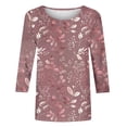 thumbnail image 5 of JTZGDY 3D Embroidered Floral Shirts for Women Cute Summer 3/4 Sleeve Crewneck Graphic Tunic T-Shirts Loose Fit Dressy Casual Pullover Tops Multicolor#28 M, 5 of 6