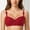 X-399Red, variant on Womens Lace Bra With Adjustable Straps Seamless Wireless Half Cup Solid Color Push Up Comfortable Breathable Brassiere For Everyday Wear,White,32