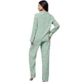 thumbnail image 3 of DHFJKG Pajamas For Women Set Long Sleeve Sleepwear Pants Set 2 Piece Loungewear Comfortable Button Down Lapel Shirt Stylish Nightwear, 3 of 5